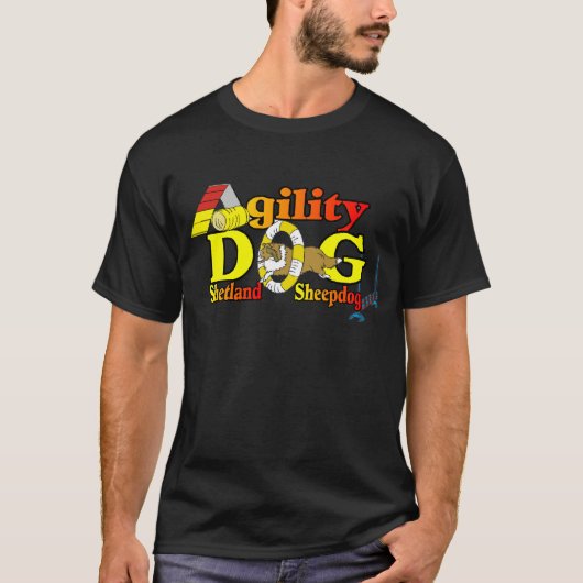 Shetland Sheepdog Sheltie Agility T-shirt (Voorkant)