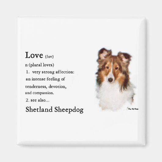 Shetland Sheepdog Sheltie Art Gifts Magneet (Voorkant)