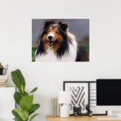 Shetland Sheepdog Sheltie Art Gifts Poster (Thuiskantoor)