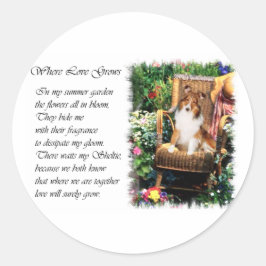 Shetland Sheepdog Sheltie Art Gifts Ronde Sticker