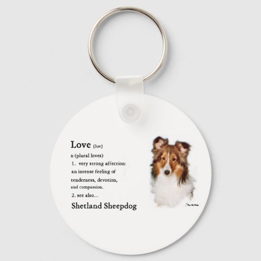 Shetland Sheepdog Sheltie Art Gifts Sleutelhanger (Voorkant)