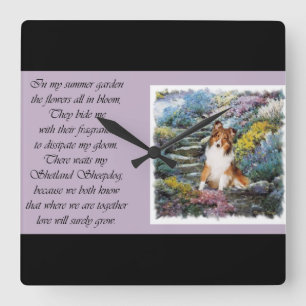 Shetland Sheepdog Sheltie Art Gifts Vierkante Klok