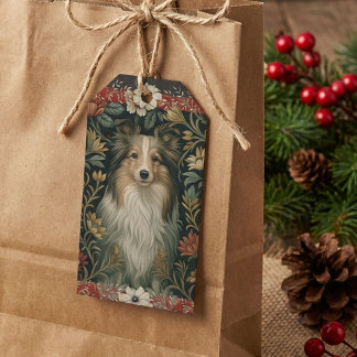 Shetland Sheepdog Sheltie Cottagecore Vintage Cadeaulabel