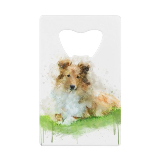 Shetland Sheepdog / Sheltie Creditkaart Flessenopener (Voorkant)
