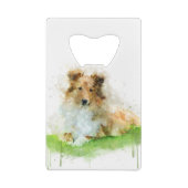 Shetland Sheepdog / Sheltie Creditkaart Flessenopener (Achterkant)