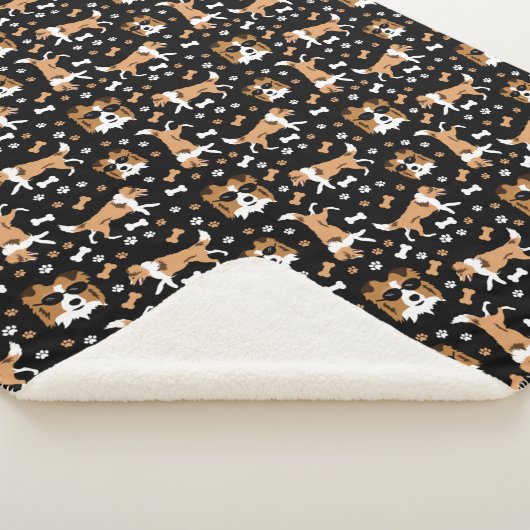 Shetland Sheepdog Sheltie Dog Pattern Sherpa Blank Sherpa Deken (3/4)