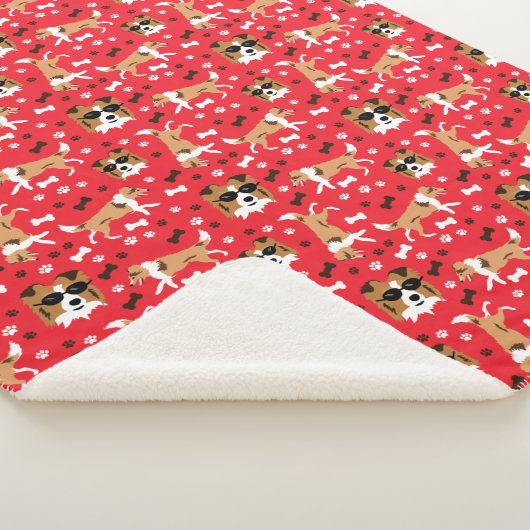 Shetland Sheepdog Sheltie Dog Pattern Sherpa Deken (3/4)