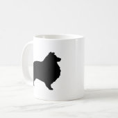 Shetland Sheepdog Sheltie Dog Silhouettes Koffiemok (Voorkant links)