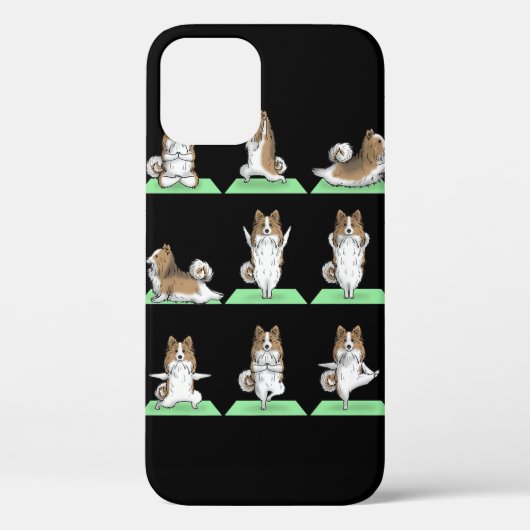 Shetland Sheepdog Sheltie Dog Yoga Pose Workout Ex Case-Mate iPhone Case (Achterkant)