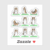 Shetland Sheepdog Sheltie Dog Yoga Pose Workout Ex Sticker (Vel)
