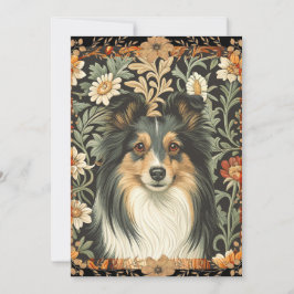 Shetland Sheepdog Sheltie Garden Tapestry Invites Bedankkaart