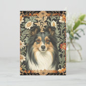 Shetland Sheepdog Sheltie Garden Tapestry Invites Bedankkaart (Staand voorkant)