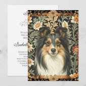 Shetland Sheepdog Sheltie Garden Tapestry Invites Bedankkaart (Voorkant / Achterkant)