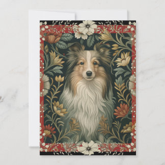 Shetland Sheepdog Sheltie Garden Tapestry Invites Bedankkaart