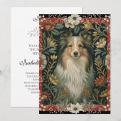 Shetland Sheepdog Sheltie Garden Tapestry Invites Bedankkaart (Voorkant / Achterkant)