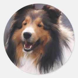 Shetland Sheepdog Sheltie Gifts Ronde Sticker