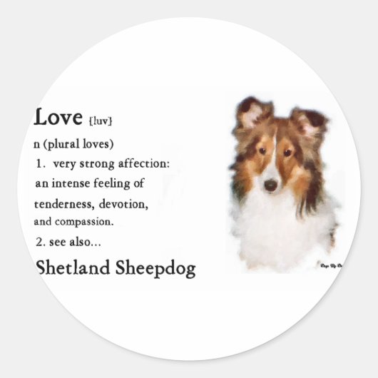 Shetland Sheepdog Sheltie Gifts Ronde Sticker (Voorkant)