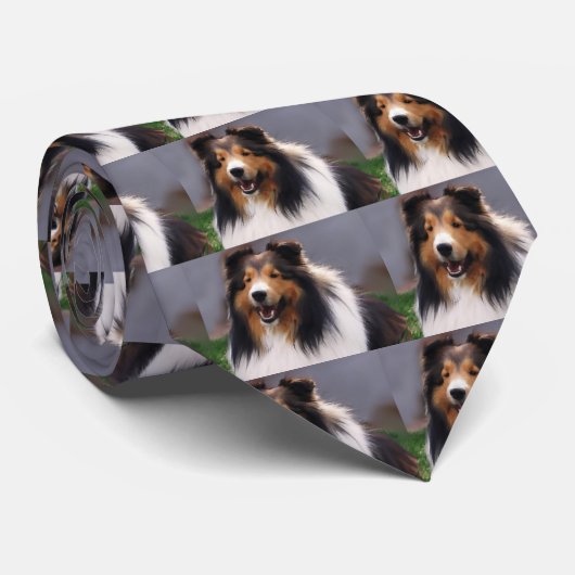 Shetland Sheepdog Sheltie Gifts Stropdas (Opgerold)