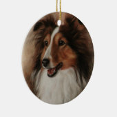 Shetland Sheepdog Sheltie glimlachen Keramisch Ornament (Rechts)