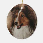 Shetland Sheepdog Sheltie glimlachen Keramisch Ornament (Links)