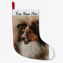 Shetland Sheepdog Sheltie glimlachen Kleine Kerstsok