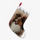 Shetland Sheepdog Sheltie glimlachen Kleine Kerstsok (Voorkant (Hangend))