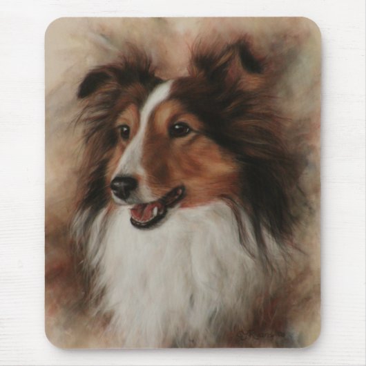 Shetland Sheepdog Sheltie glimlachen Muismat (Voorkant)