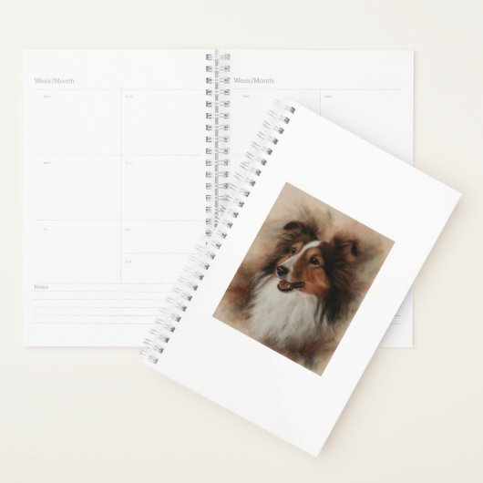 Shetland Sheepdog Sheltie glimlachen Planner (Display)