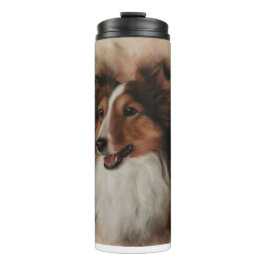 Shetland Sheepdog Sheltie glimlachen Thermosbeker
