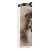 Shetland Sheepdog Sheltie glimlachen Thermosbeker (Gedraaid links)