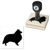 Shetland Sheepdog Sheltie Hondenras Silhouette Rubberstempel (Gestempeld)