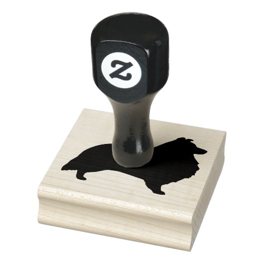 Shetland Sheepdog Sheltie Hondenras Silhouette Rubberstempel (Stempel)