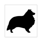 Shetland Sheepdog Sheltie Hondenras Silhouette Rubberstempel (Afrduk)