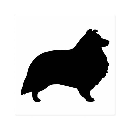 Shetland Sheepdog Sheltie Hondenras Silhouette Rubberstempel (Afrduk)