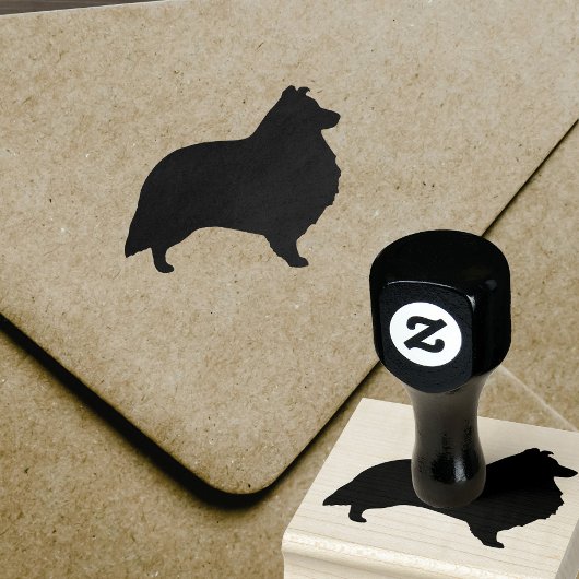 Shetland Sheepdog Sheltie Hondenras Silhouette Rubberstempel