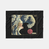 Shetland Sheepdog Sheltie Japanese Kanagawa Wave F Fleece Deken (Voorkant (Horizontaal))