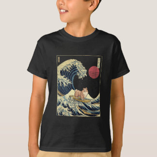 Shetland Sheepdog Sheltie Japanese Kanagawa Wave F T-shirt