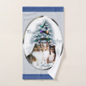 Shetland Sheepdog Sheltie Kerstmis Bad Handdoek (Handdoek)