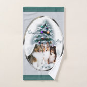 Shetland Sheepdog Sheltie Kerstmis Bad Handdoek (Handdoek)