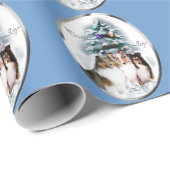 Shetland Sheepdog Sheltie Kerstmis Cadeaupapier (Rol Hoek)