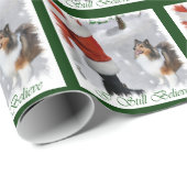 Shetland Sheepdog Sheltie Kerstmis Cadeaupapier (Rol Hoek)