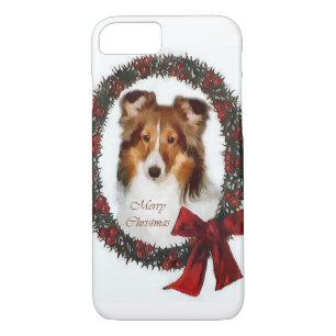Shetland Sheepdog Sheltie Kerstmis Case-Mate iPhone Case