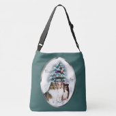 Shetland Sheepdog Sheltie Kerstmis Crossbody Tas (Achterkant)