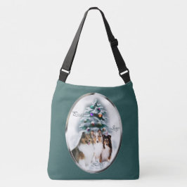 Shetland Sheepdog Sheltie Kerstmis Crossbody Tas