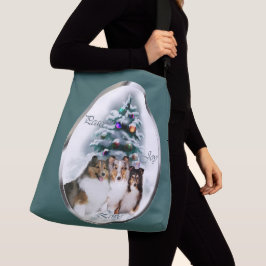 Shetland Sheepdog Sheltie Kerstmis Crossbody Tas