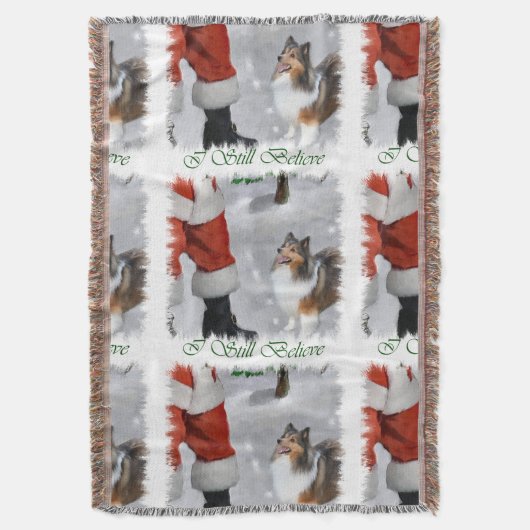 Shetland Sheepdog Sheltie Kerstmis Deken (Voorkant Verticaal)