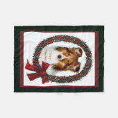 Shetland Sheepdog Sheltie Kerstmis Fleece Deken (Voorkant (Horizontaal))