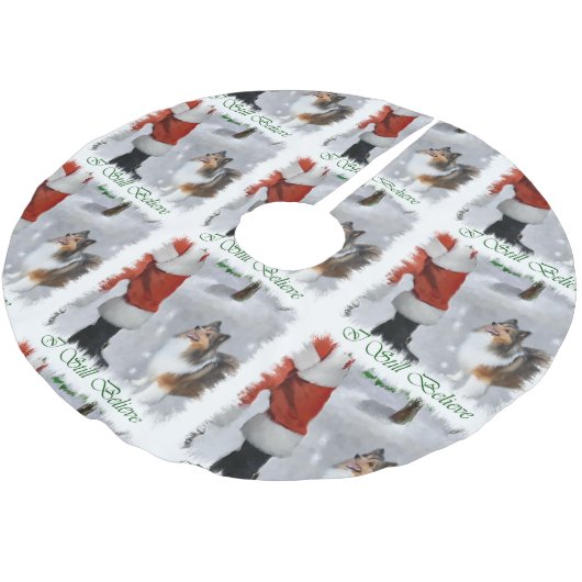 Shetland Sheepdog Sheltie Kerstmis Kerstboom Rok (Gekanteld)