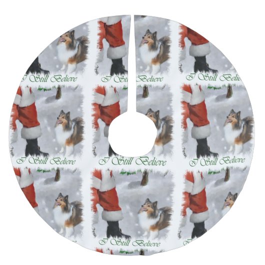 Shetland Sheepdog Sheltie Kerstmis Kerstboom Rok (Voorkant)