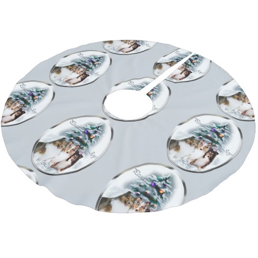 Shetland Sheepdog Sheltie Kerstmis Kerstboom Rok (Gekanteld)